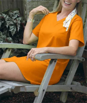 3575 LA T Ladies' Jersey V-Neck Coverup Cantaloupe