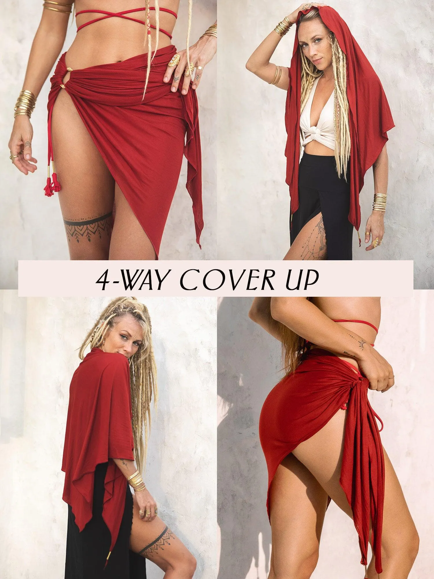 4-Way Cover Up - Crimson Red