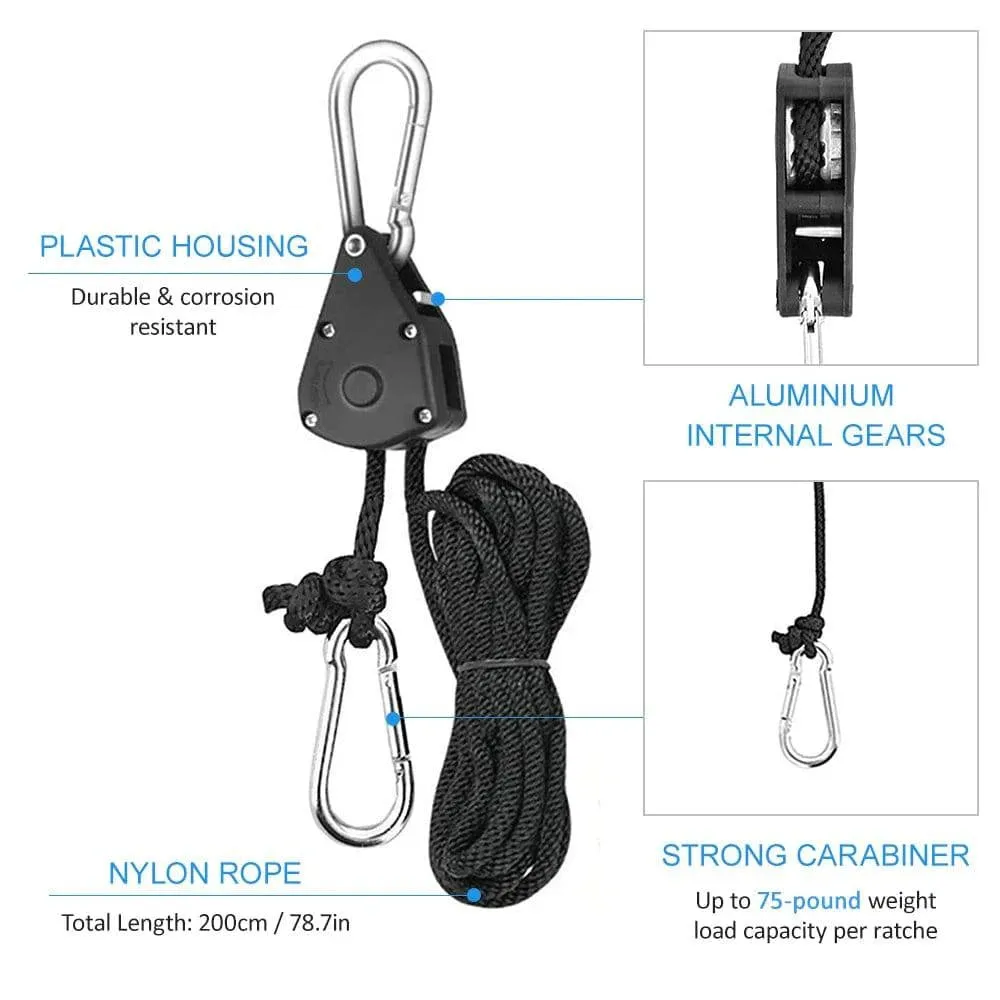 4/8/10pcs Pulley Ratchets Heavy Duty Rope Clip Hanger Adjustable Lifting Pulley Lanyard Hanger Boat Bow Rope Lock Tie Down Strap