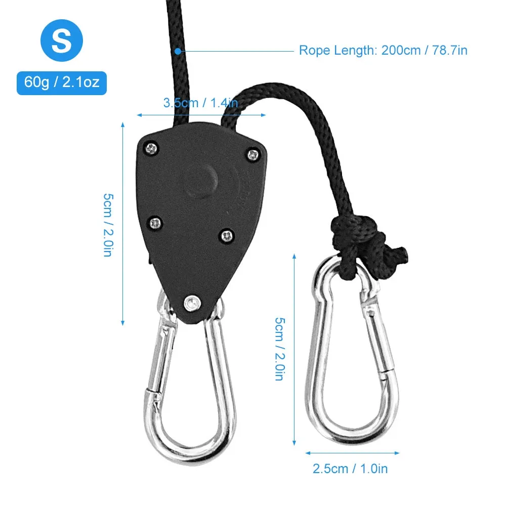 4/8/10pcs Pulley Ratchets Heavy Duty Rope Clip Hanger Adjustable Lifting Pulley Lanyard Hanger Boat Bow Rope Lock Tie Down Strap