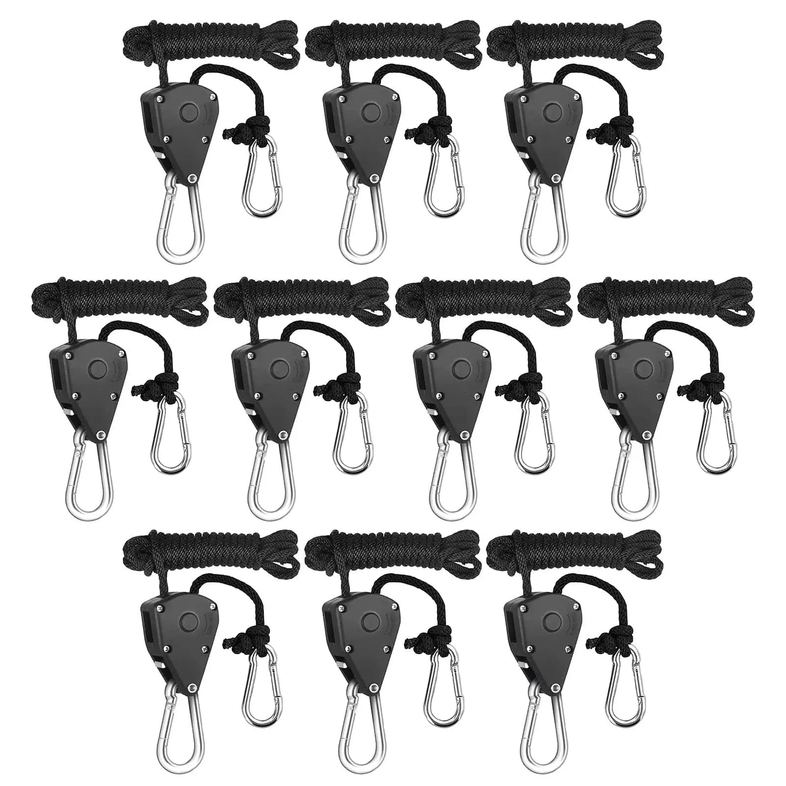 4/8/10pcs Pulley Ratchets Heavy Duty Rope Clip Hanger Adjustable Lifting Pulley Lanyard Hanger Boat Bow Rope Lock Tie Down Strap
