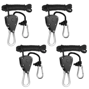 4/8/10pcs Pulley Ratchets Heavy Duty Rope Clip Hanger Adjustable Lifting Pulley Lanyard Hanger Boat Bow Rope Lock Tie Down Strap