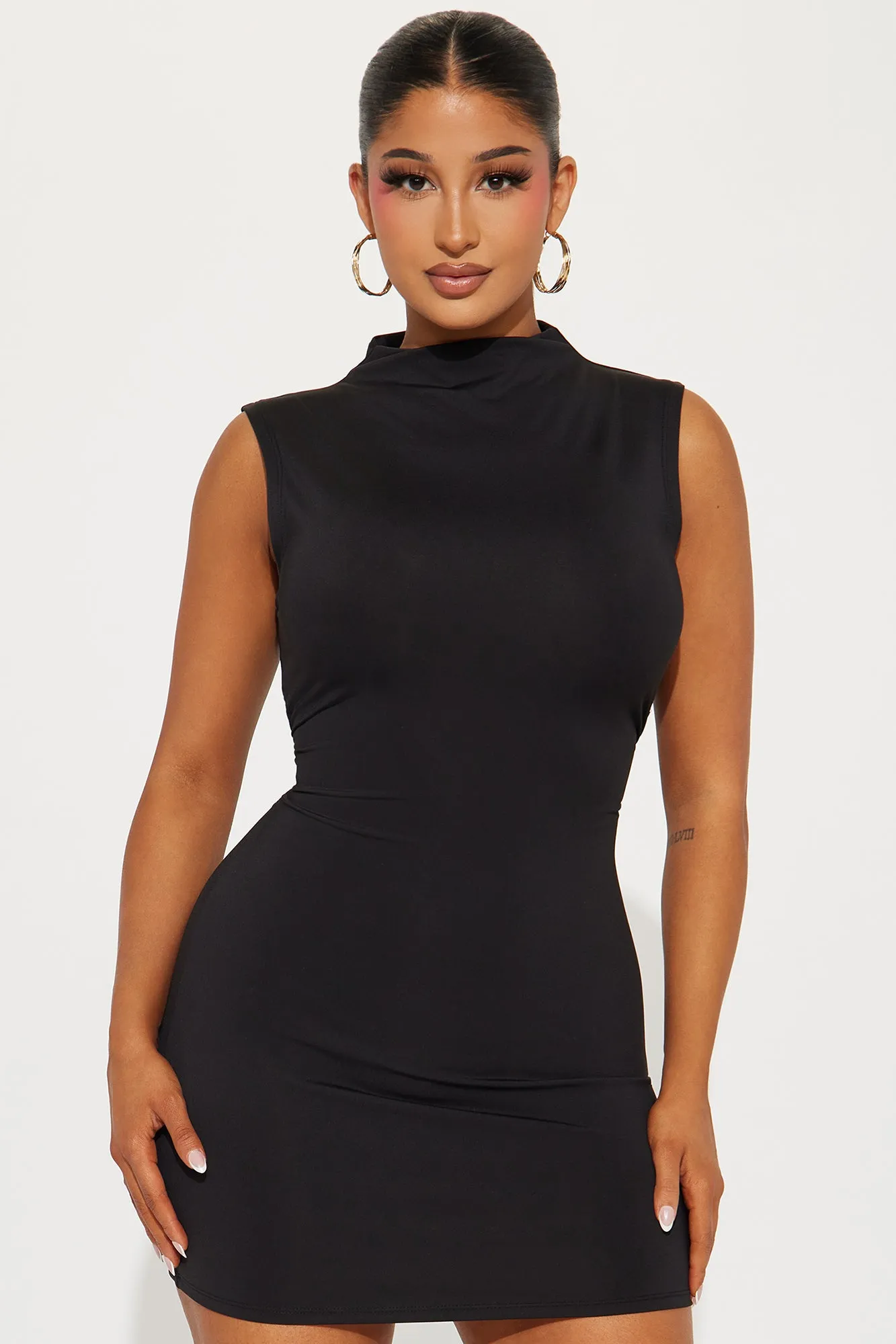 Abbie Smooth Mini Dress - Black