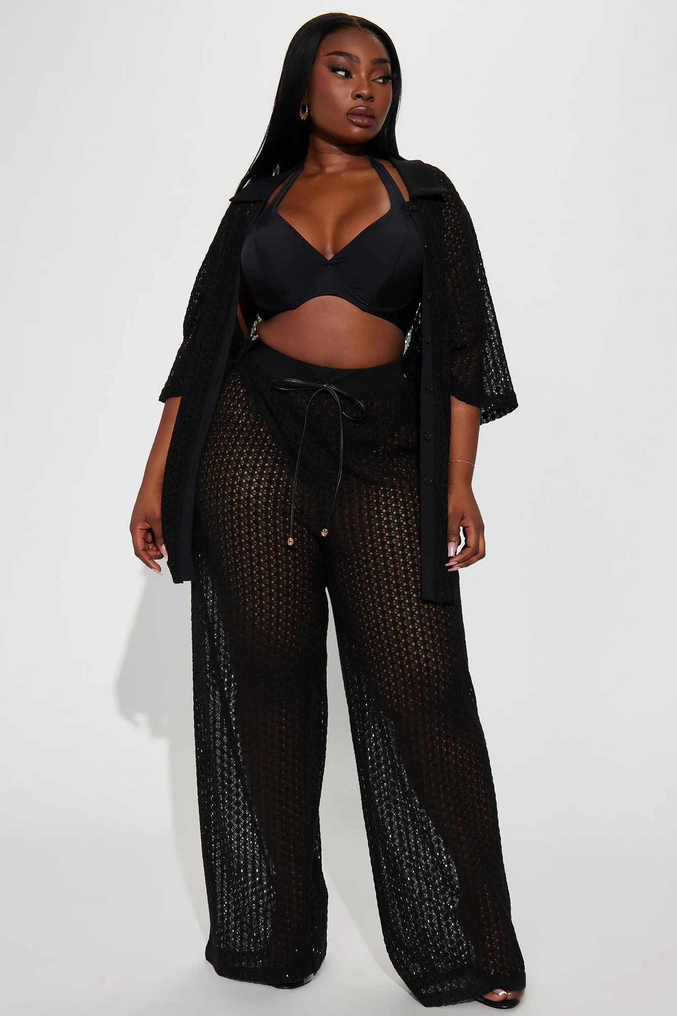 Abby Swim Cover Up Pants - Black