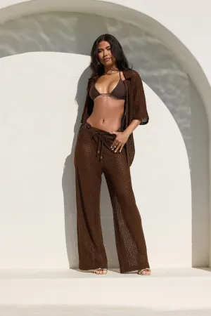 Abby Swim Cover Up Pants - Chocolate
