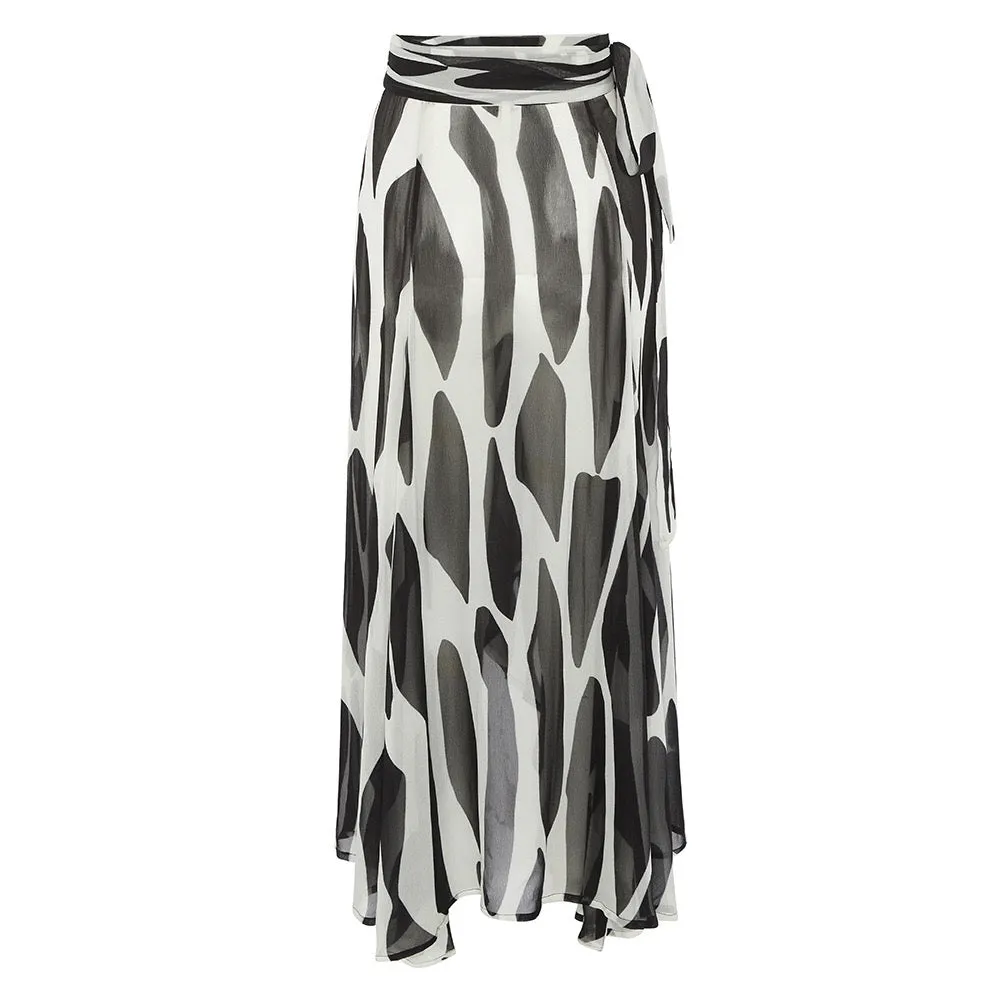 Abstract Print Monokini With Sarong Set