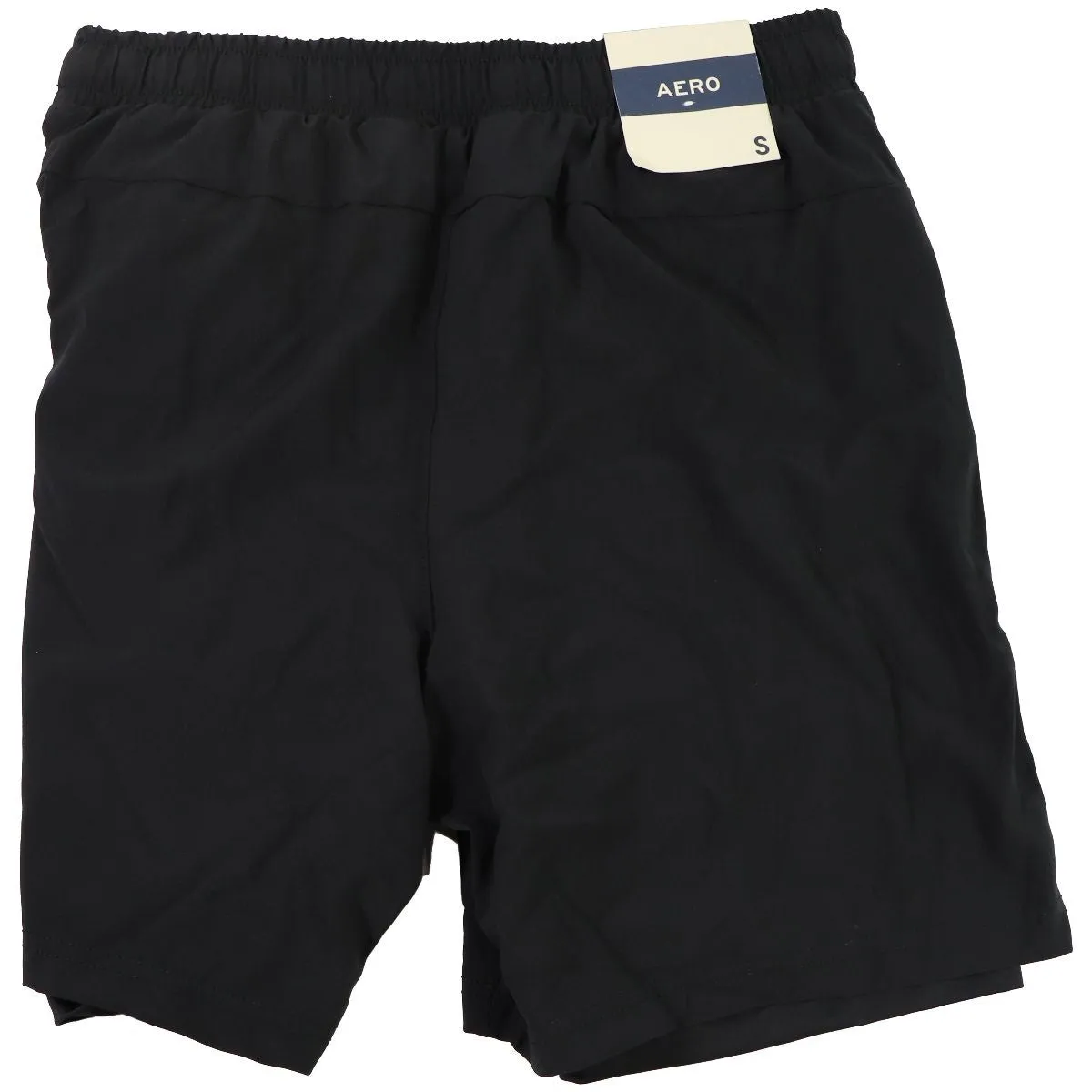 AEROPOSTALE 8A7 Performance Shorts 7&#34; Seam - Black (Size: Unisex/S)
