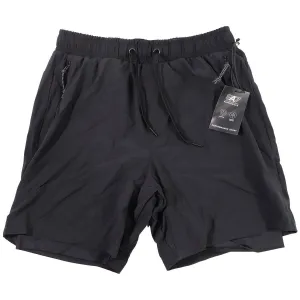 AEROPOSTALE 8A7 Performance Shorts 7&#34; Seam - Black (Size: Unisex/S)