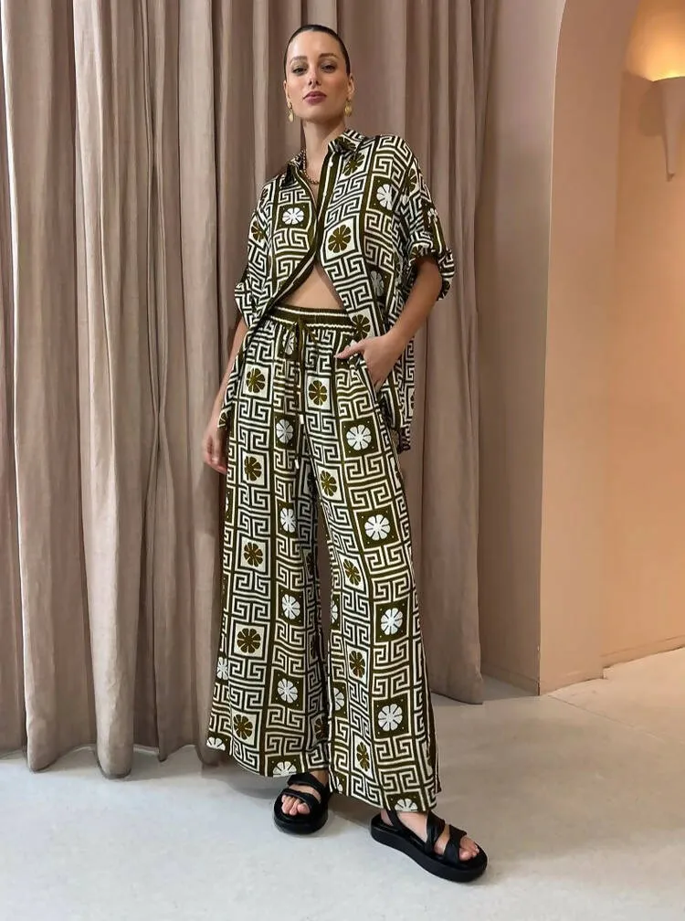 Alemais Dimi Jacquard Shirt and Pant Set