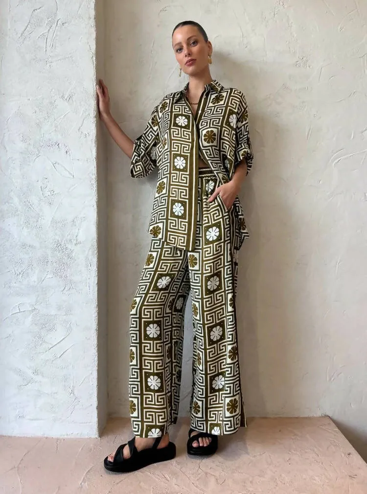 Alemais Dimi Jacquard Shirt and Pant Set