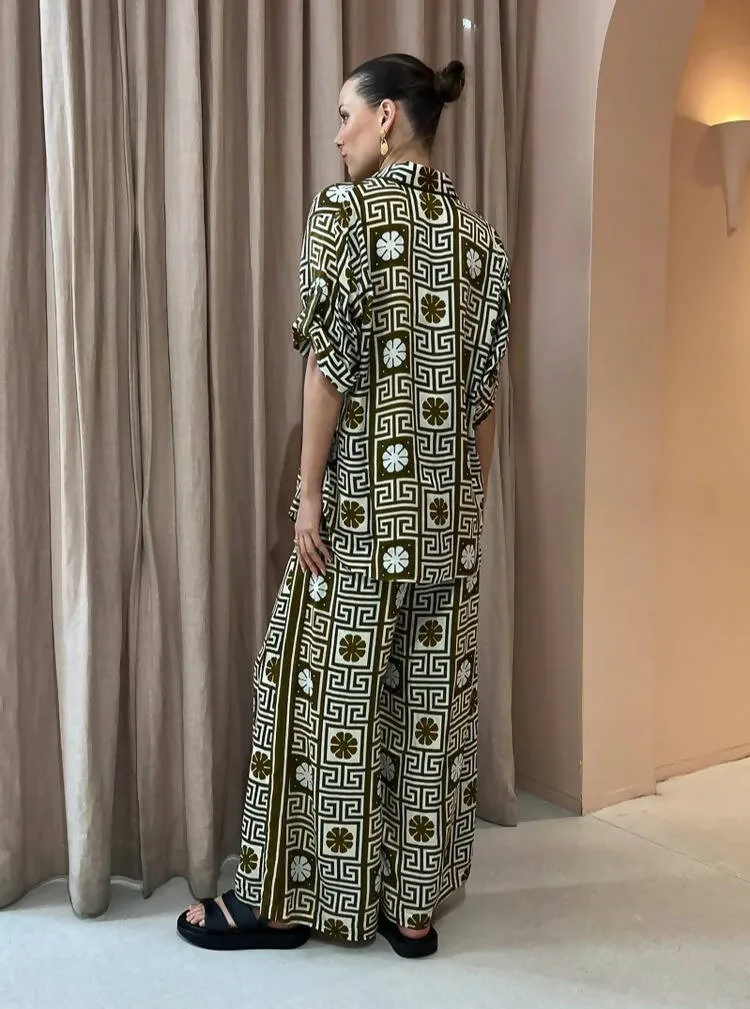 Alemais Dimi Jacquard Shirt and Pant Set