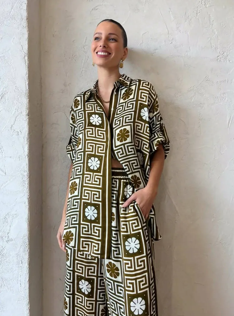 Alemais Dimi Jacquard Shirt and Pant Set
