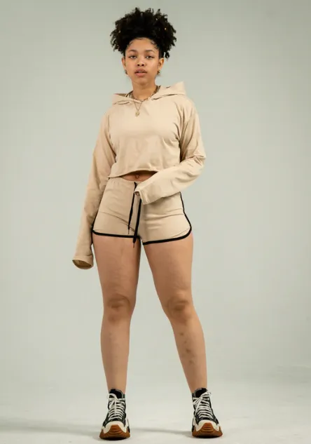 Athletic Crop Top Track Short Set