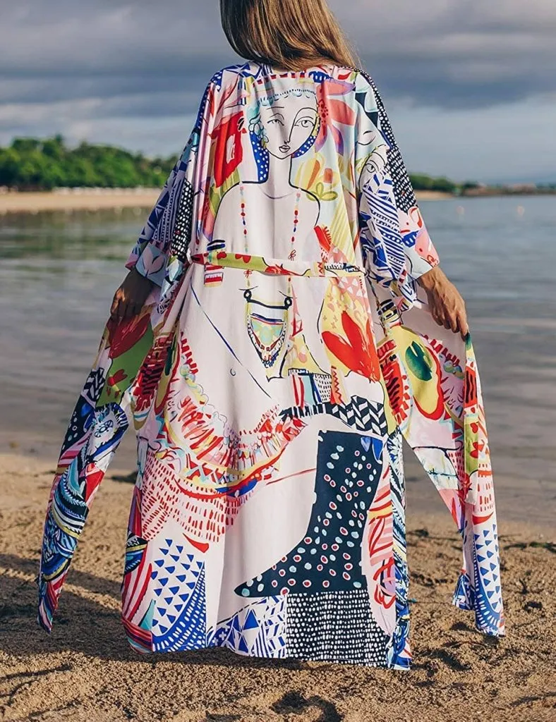 Belt Bikini Swimsuit Kimono CoverUp