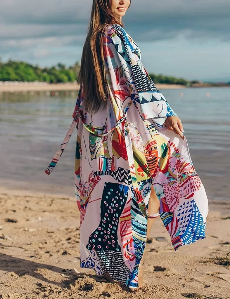 Belt Bikini Swimsuit Kimono CoverUp