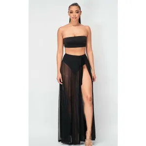 Black Mesh Wrap Cover-up