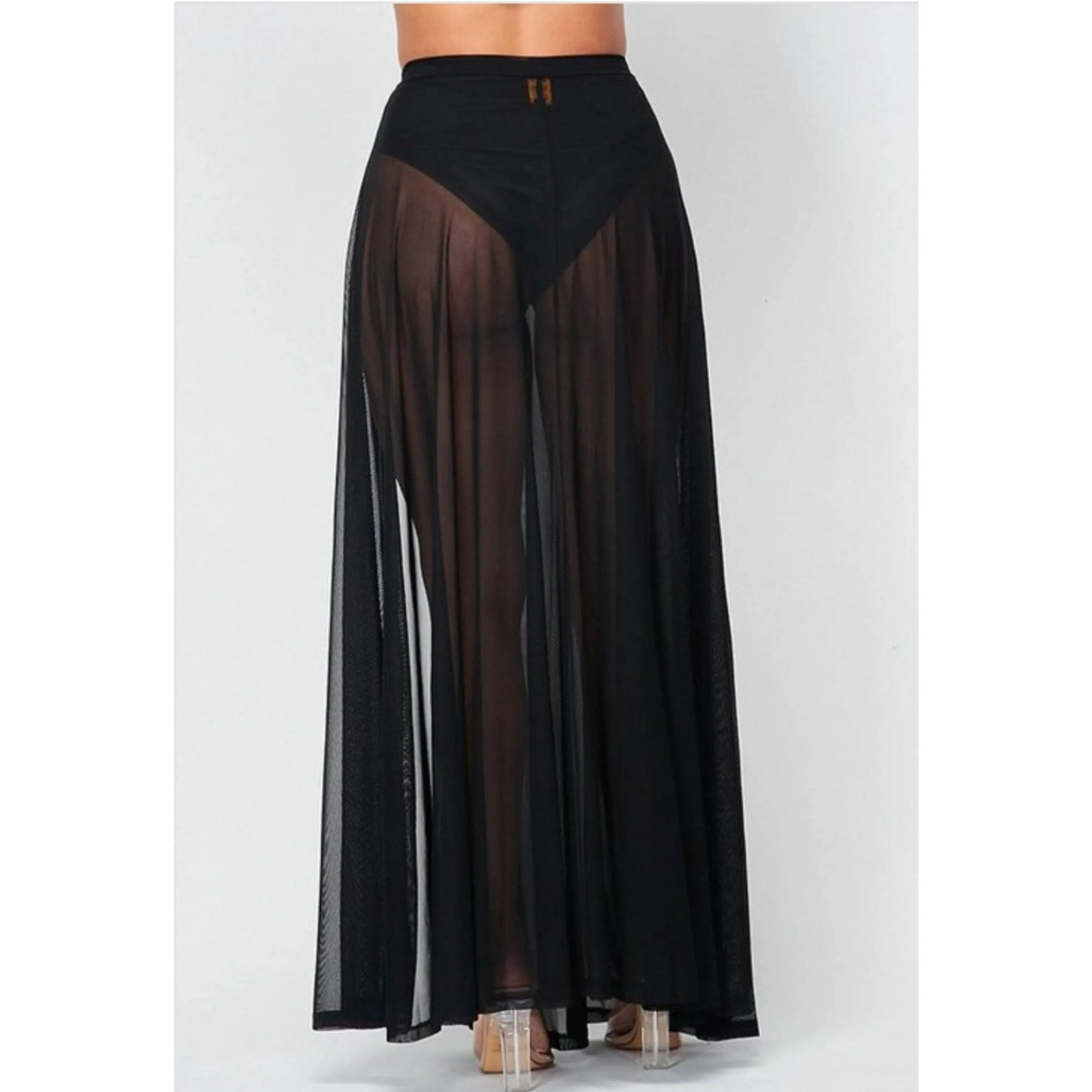 Black Mesh Wrap Cover-up