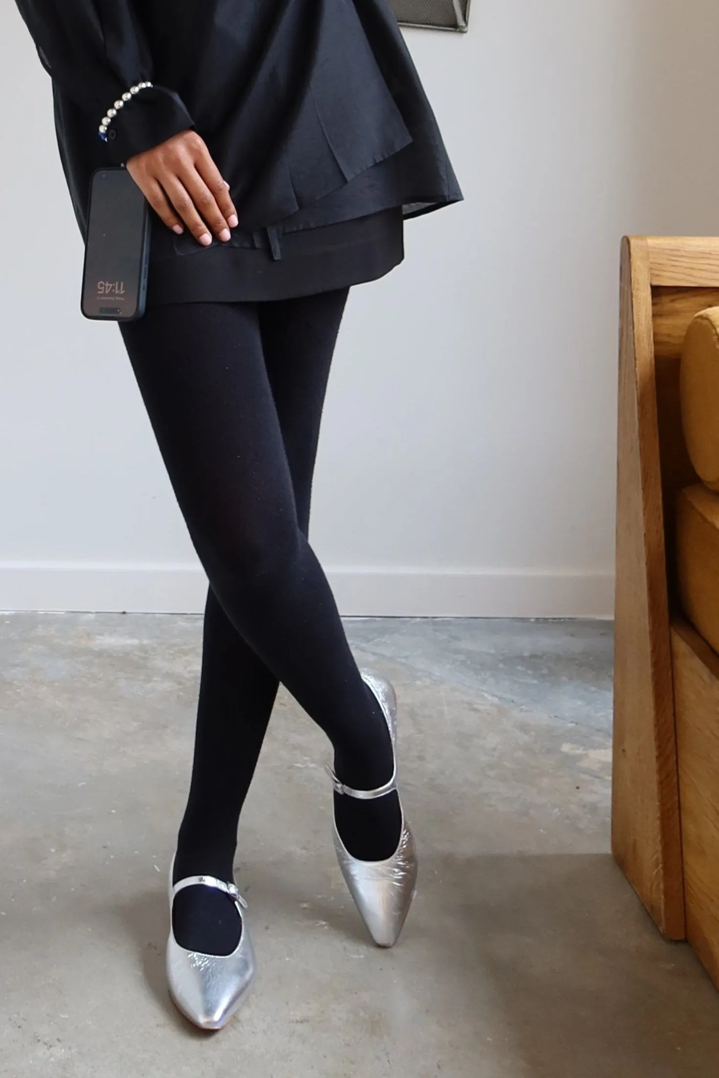 Black Organza Side Button Blouse