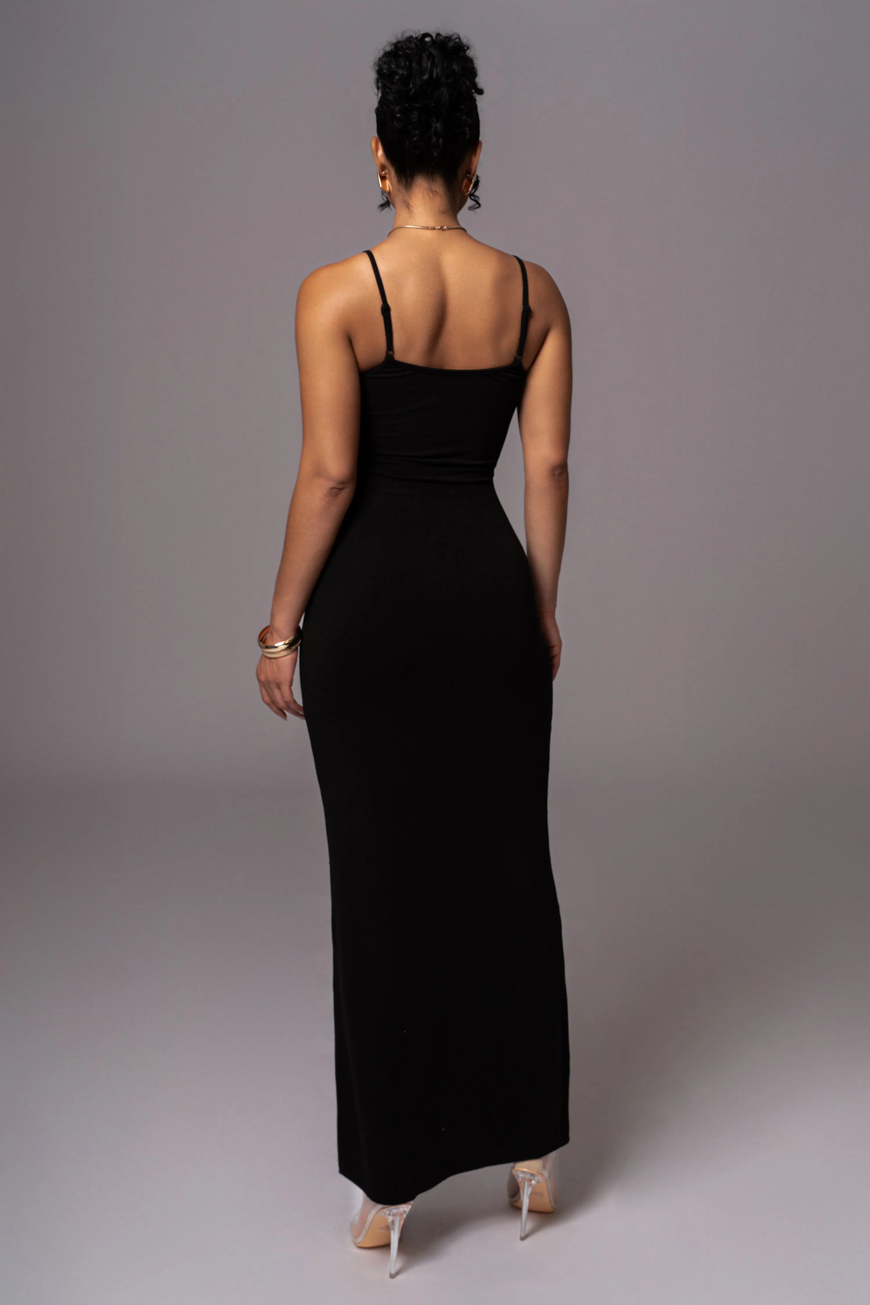 Black Smooth Simplicity Maxi Dress