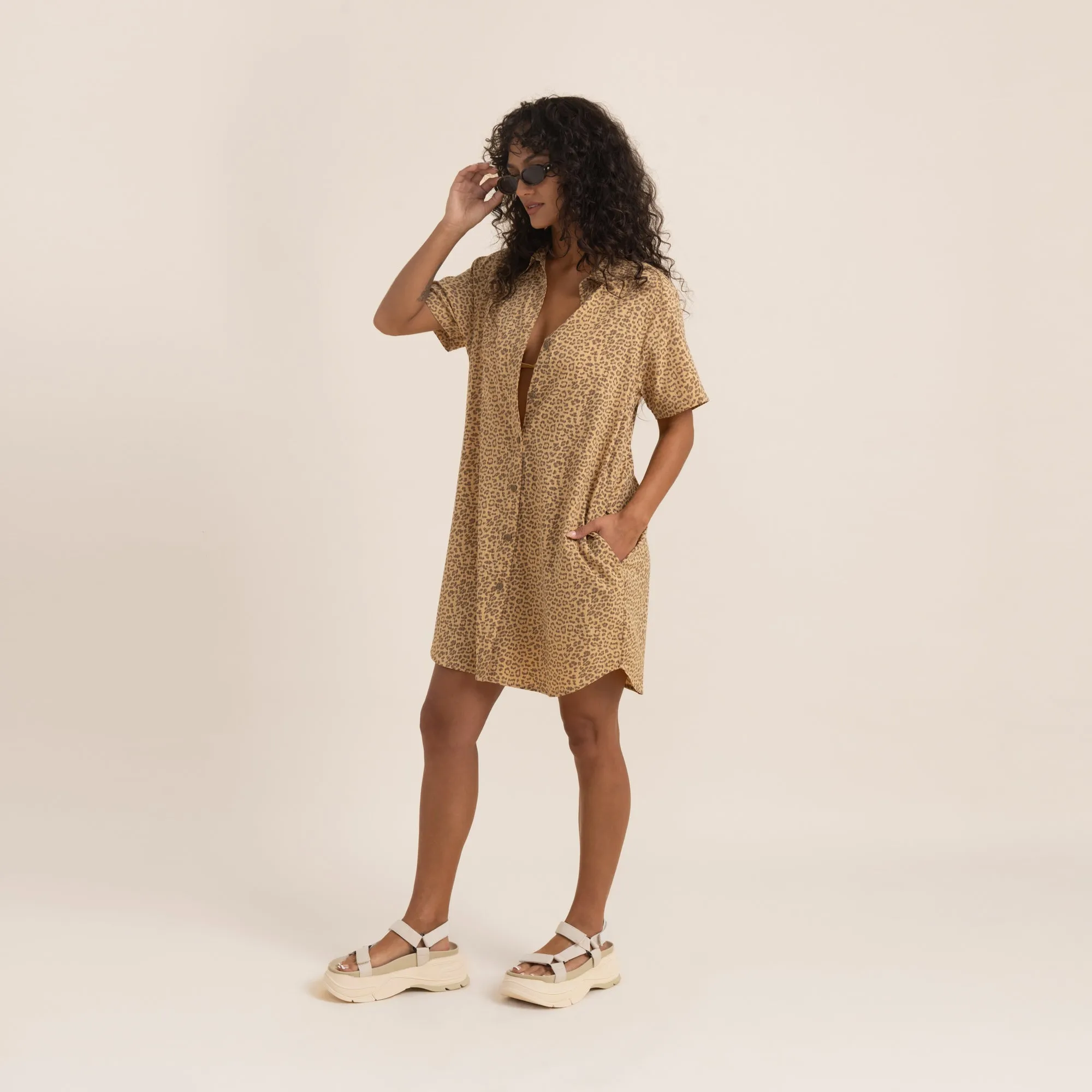 Bless Up Dress - Caramel Leopard