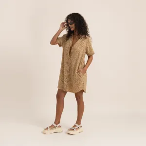 Bless Up Dress - Caramel Leopard