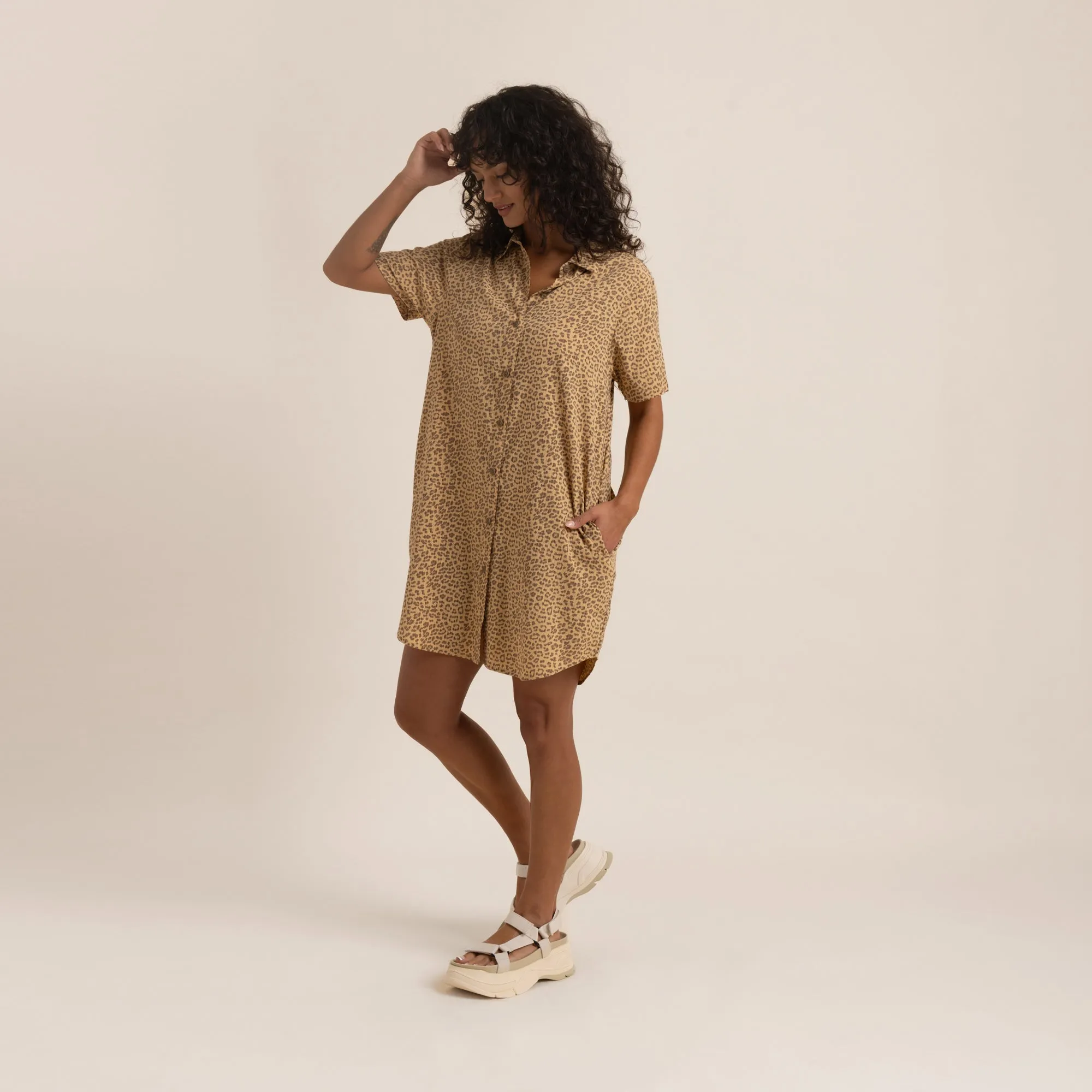 Bless Up Dress - Caramel Leopard