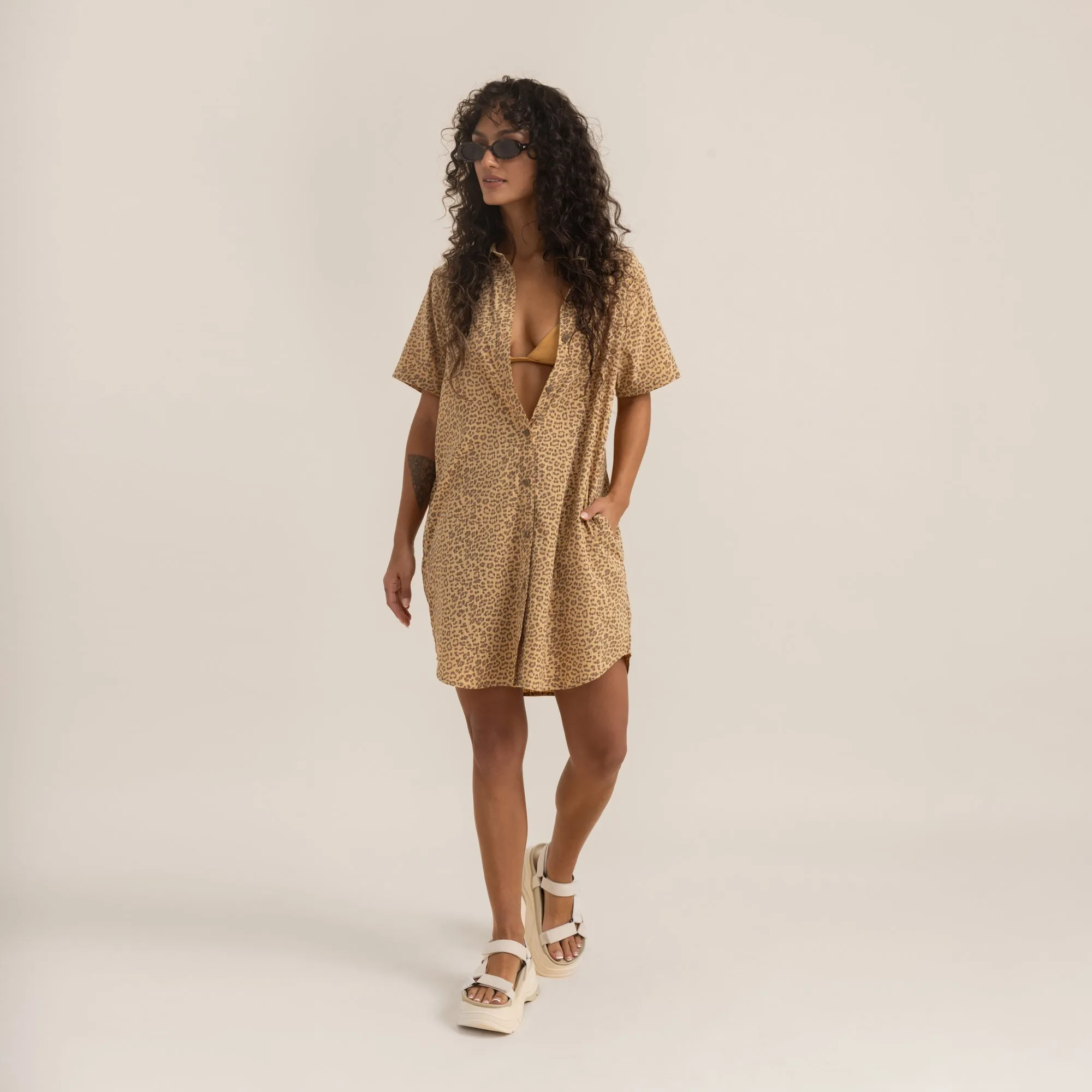 Bless Up Dress - Caramel Leopard
