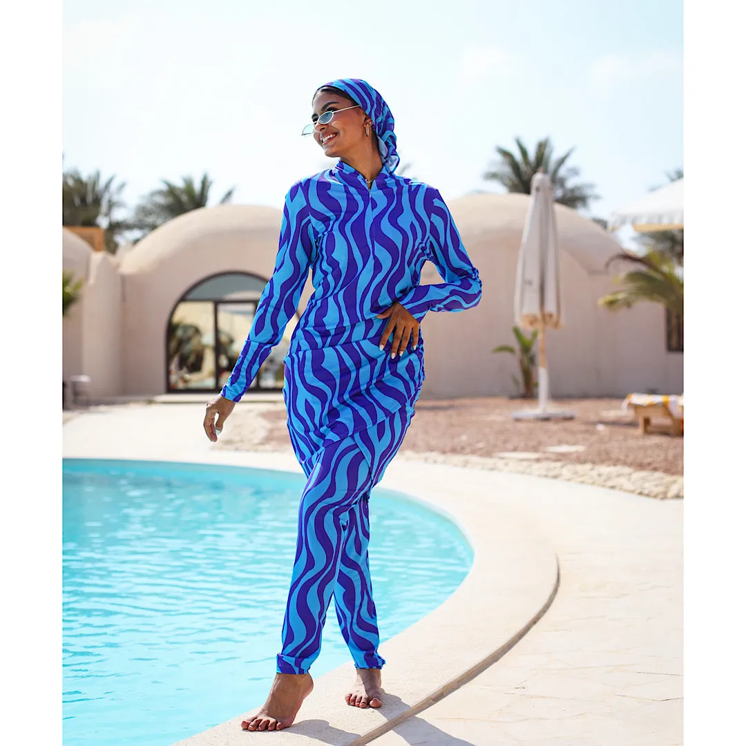 Blue printed burkini set
