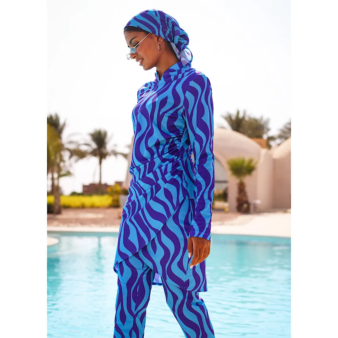 Blue printed burkini set