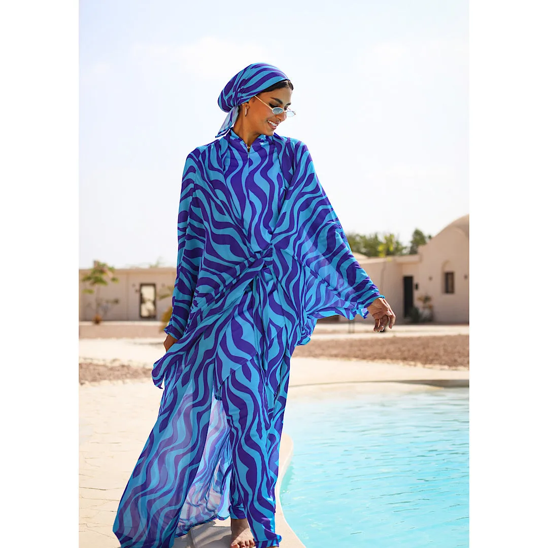 Blue printed burkini set