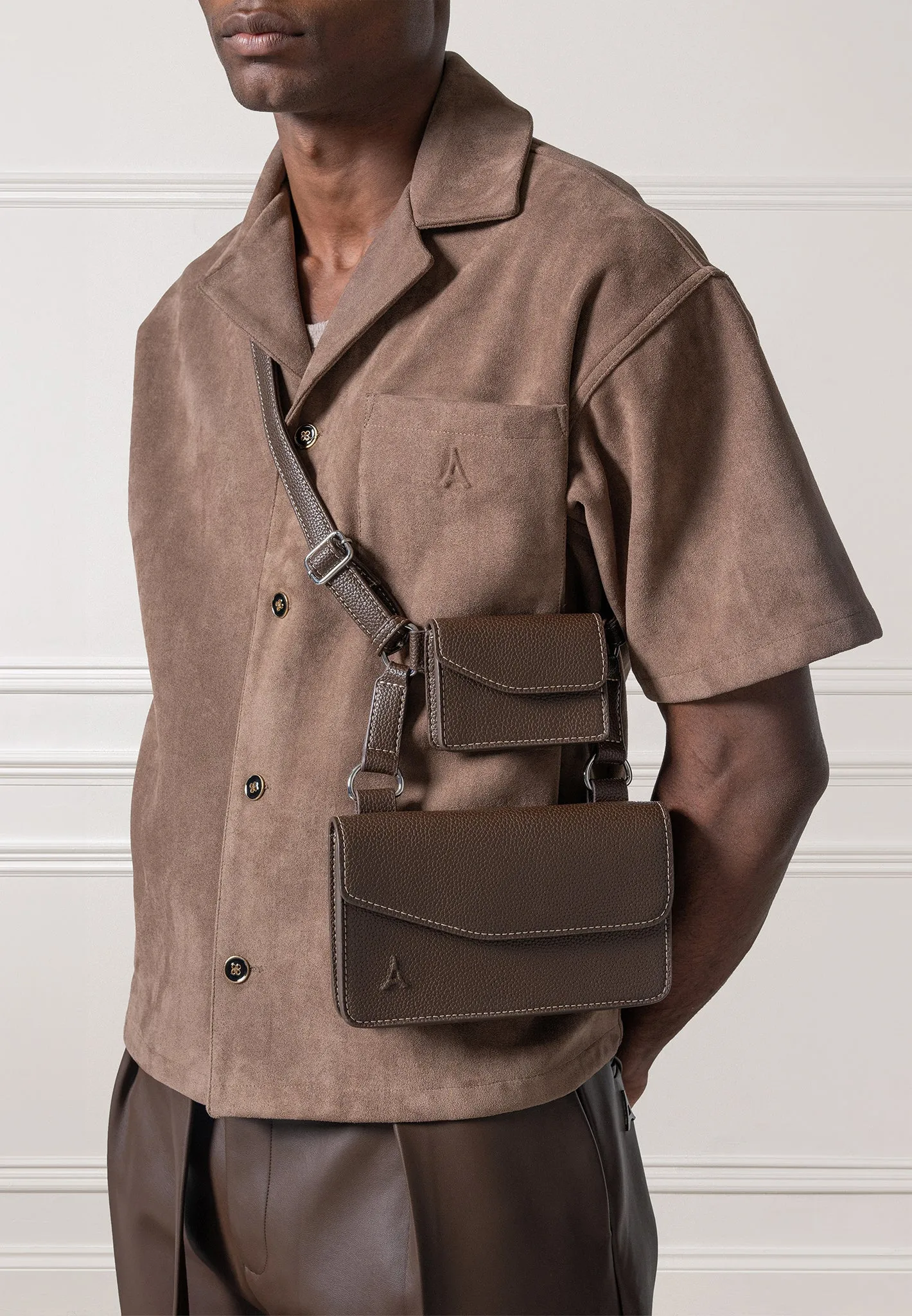 Boxy Suede Shirt - Brown