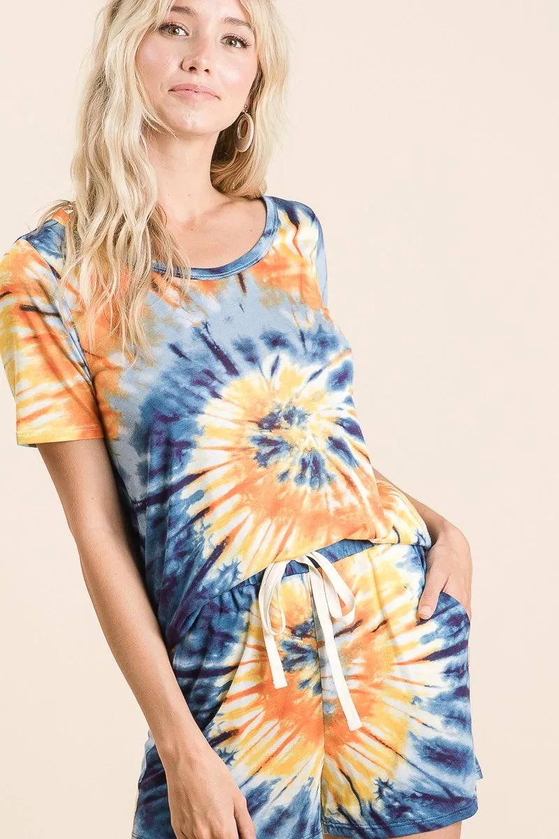BP9001-70 | TIE DYE PRINT CASUAL SHORTS