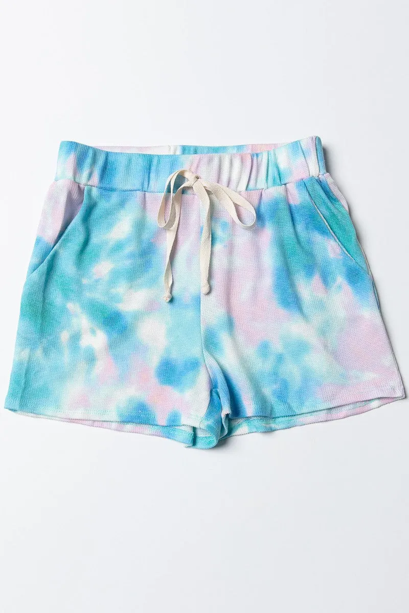 BP9001-72 | TIE DYE PRINT CASUAL SHORTS WITH TWILL