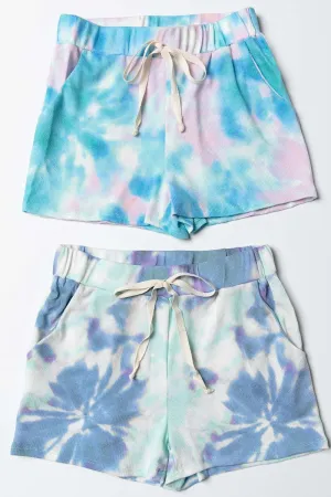 BP9001-72 | TIE DYE PRINT CASUAL SHORTS WITH TWILL