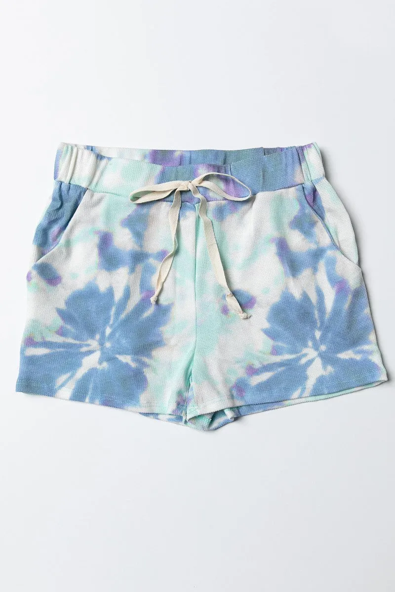 BP9001-72 | TIE DYE PRINT CASUAL SHORTS WITH TWILL