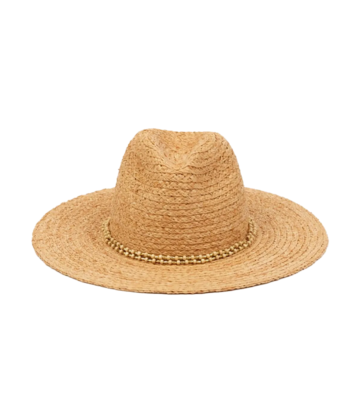 Braided Raffia Hat in Natural Gold