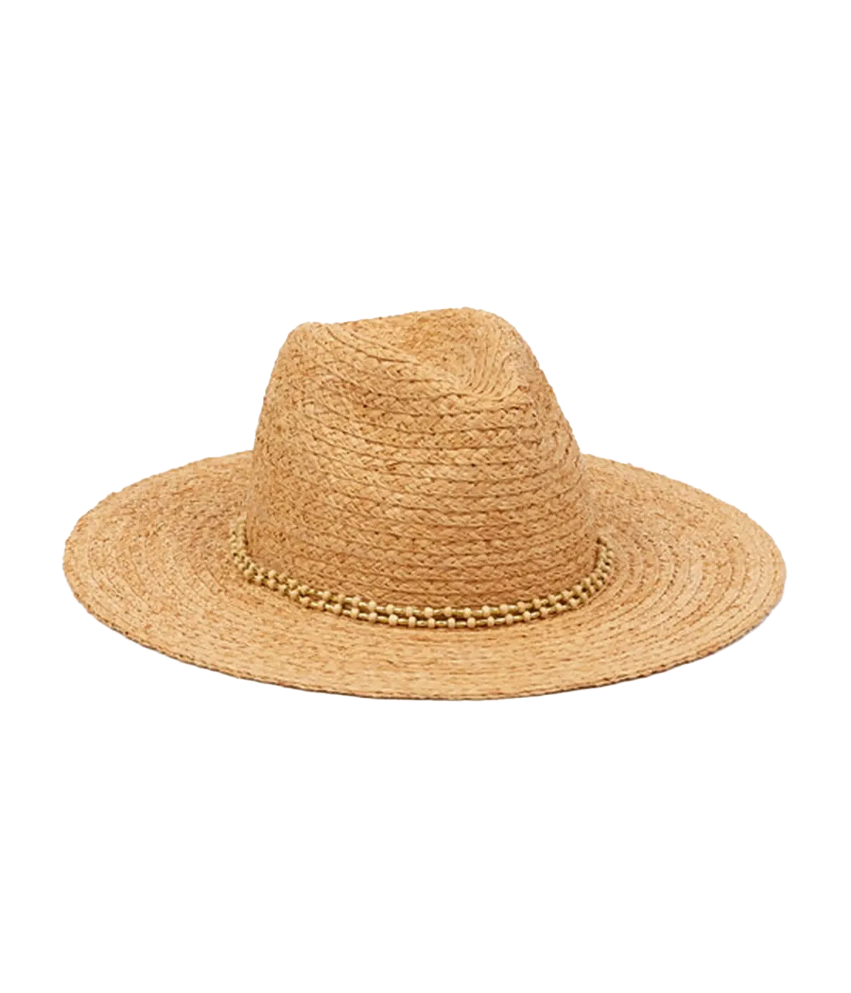 Braided Raffia Hat in Natural Gold