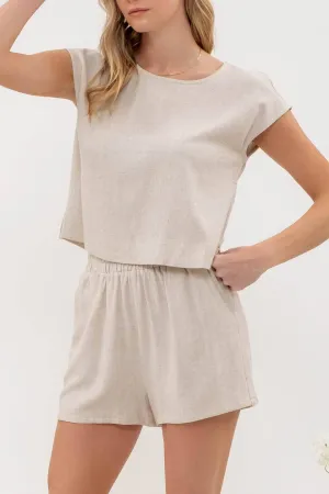 Calista Linen Blend Shorts Set