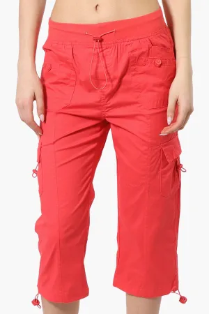 Canada Weather Gear Bungee Waist Cargo Capris - Coral