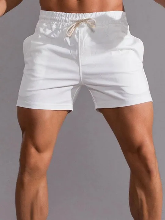 Casual Drawstring Plain Beach Shorts