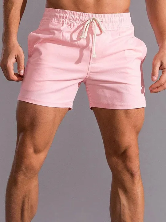 Casual Drawstring Plain Beach Shorts