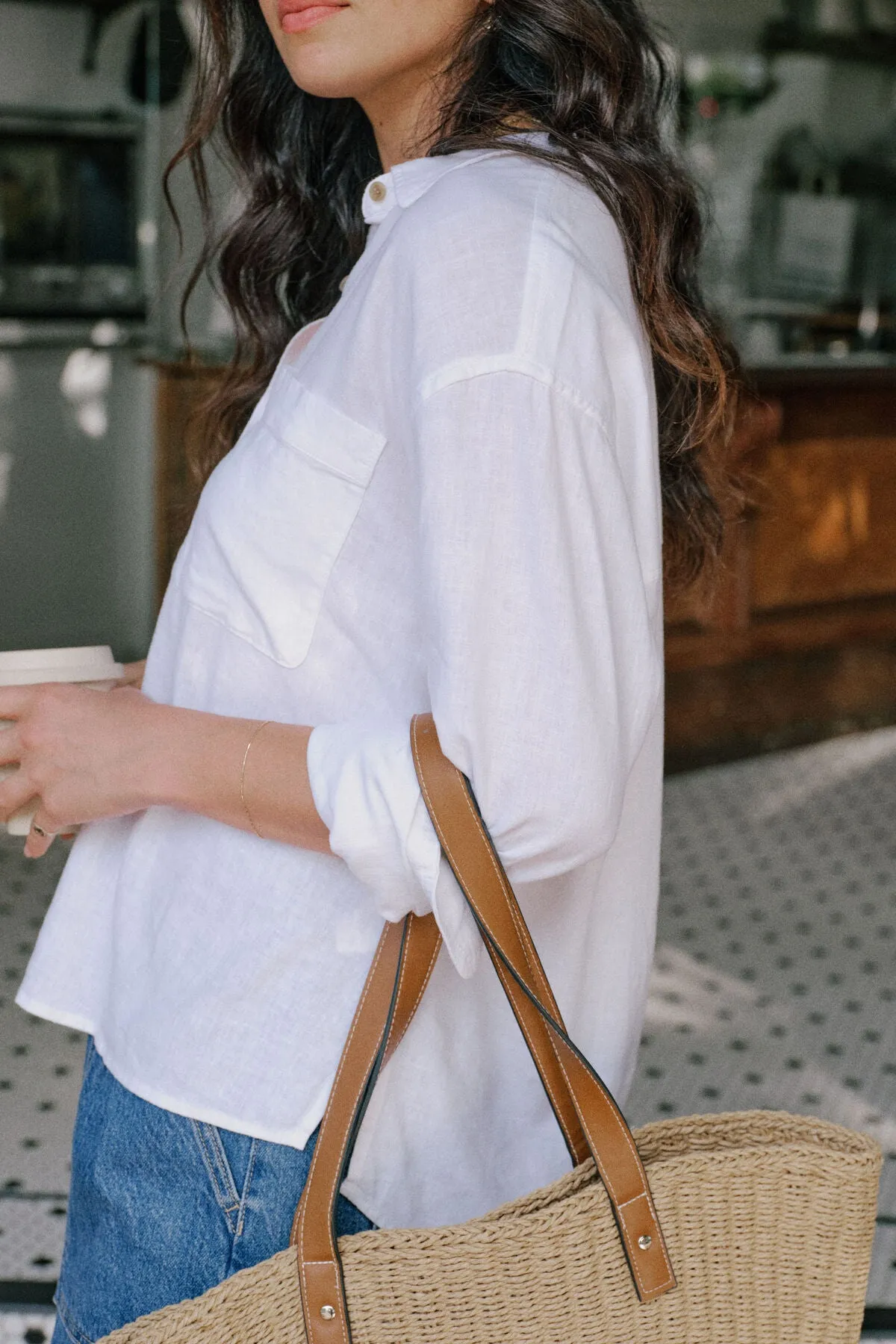 Ceres Life Relaxed Pocket Shirt - white