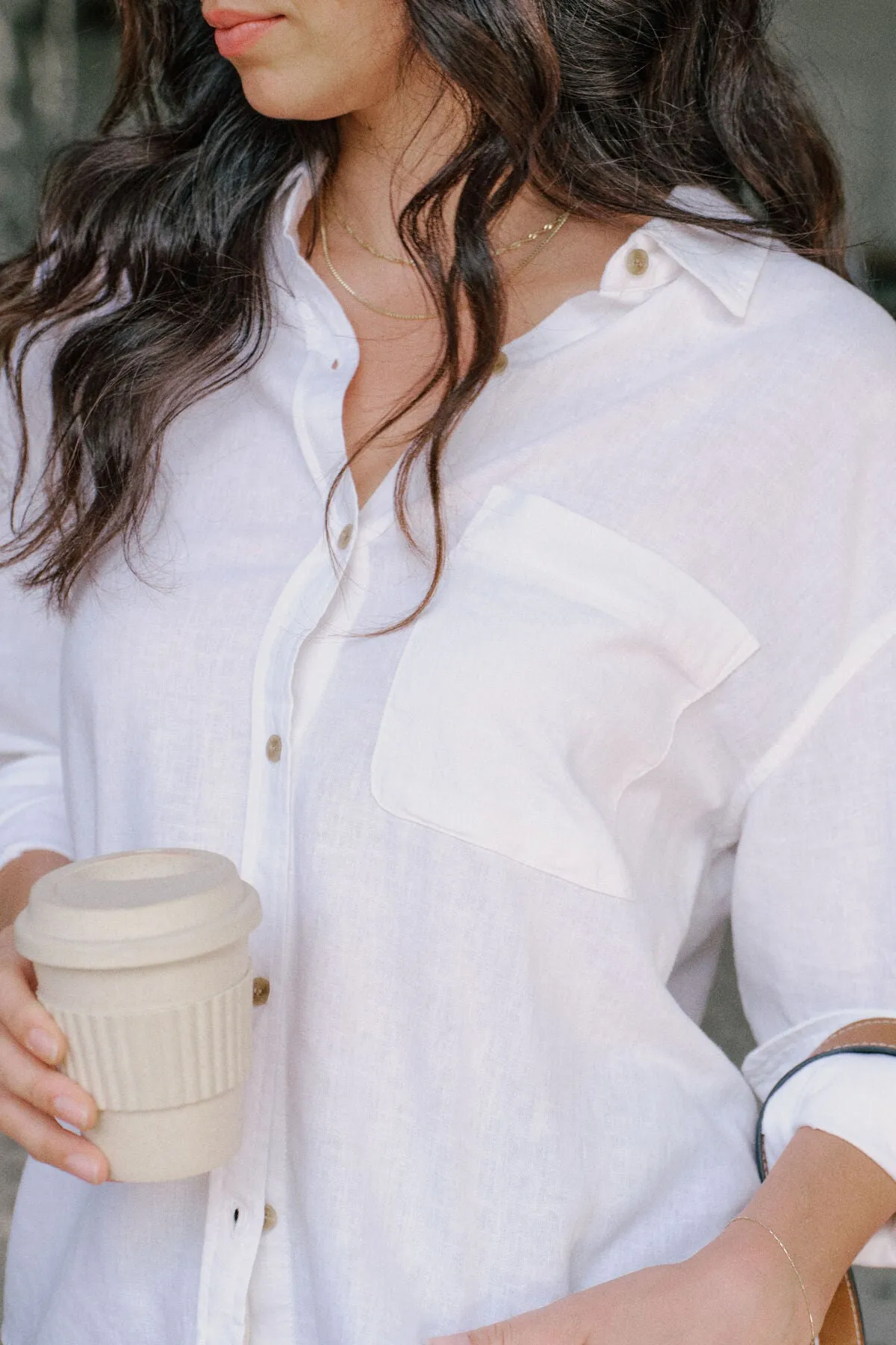 Ceres Life Relaxed Pocket Shirt - white