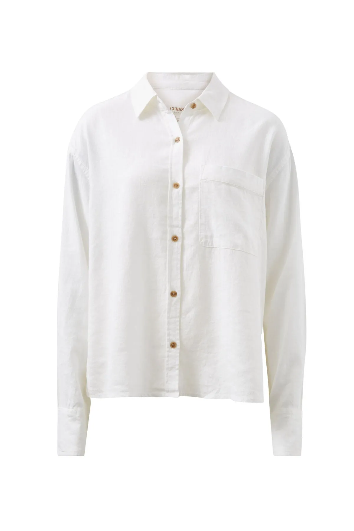Ceres Life Relaxed Pocket Shirt - white