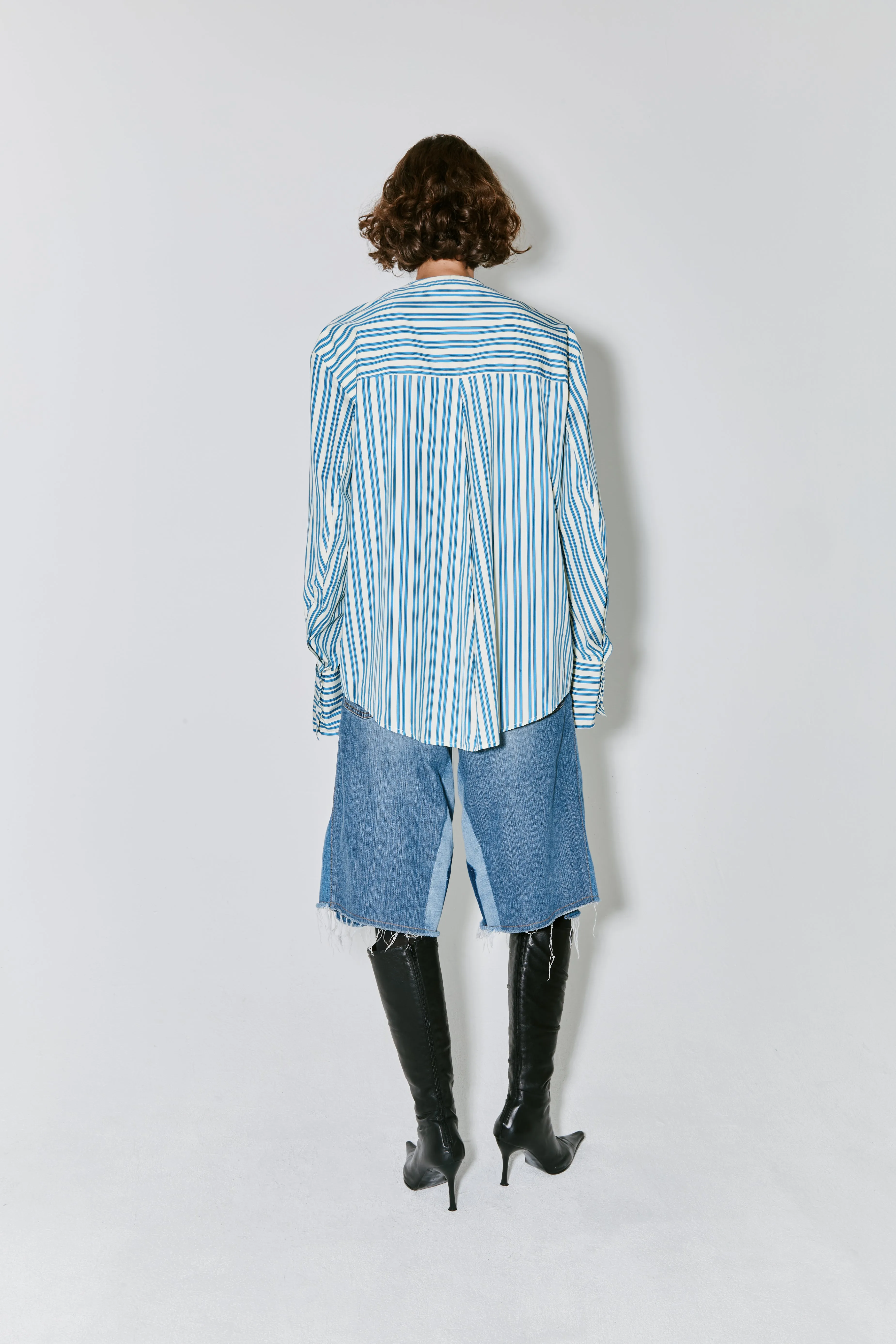 CHAIM shirt light yellow and blue stripes