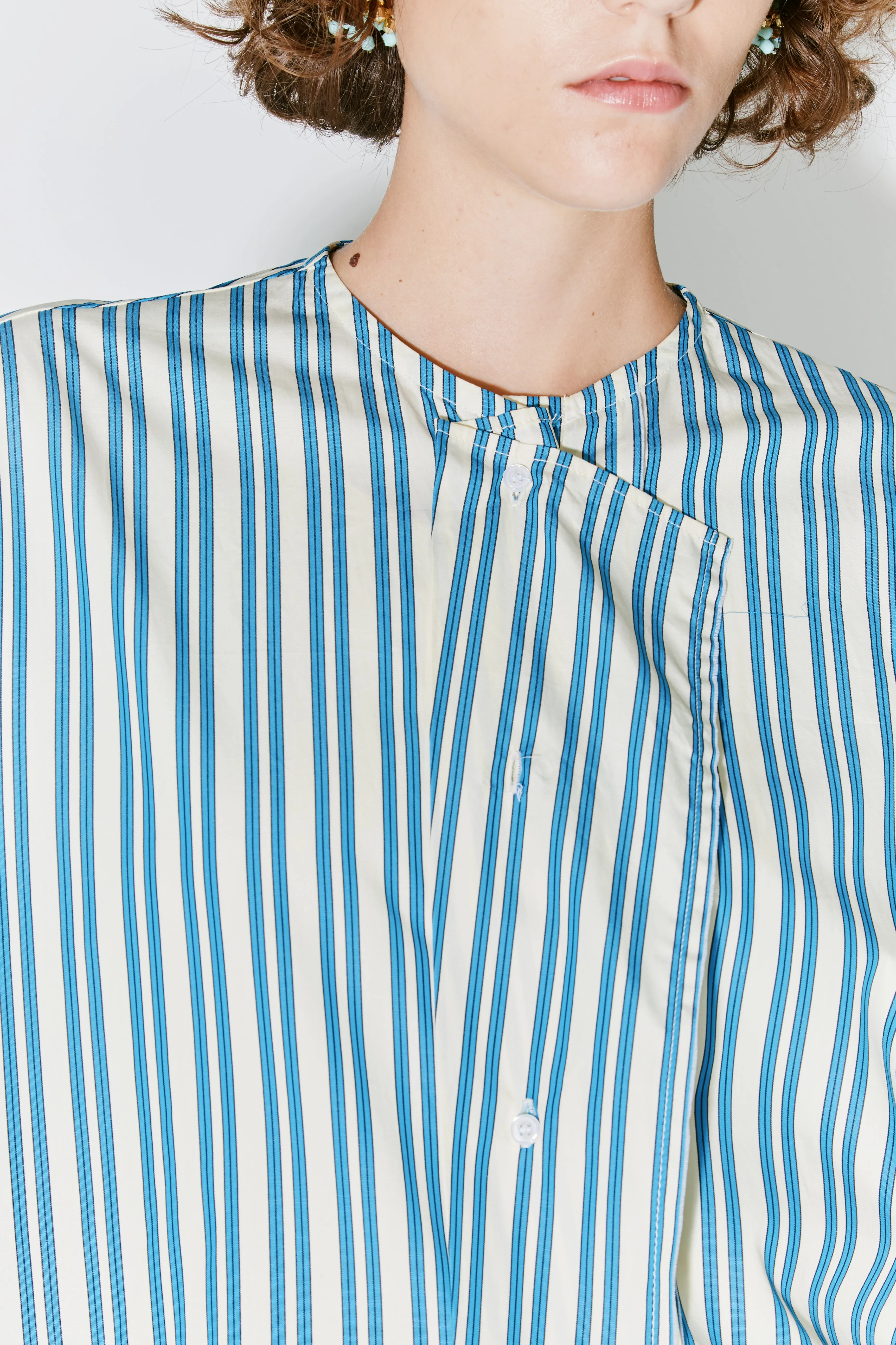 CHAIM shirt light yellow and blue stripes