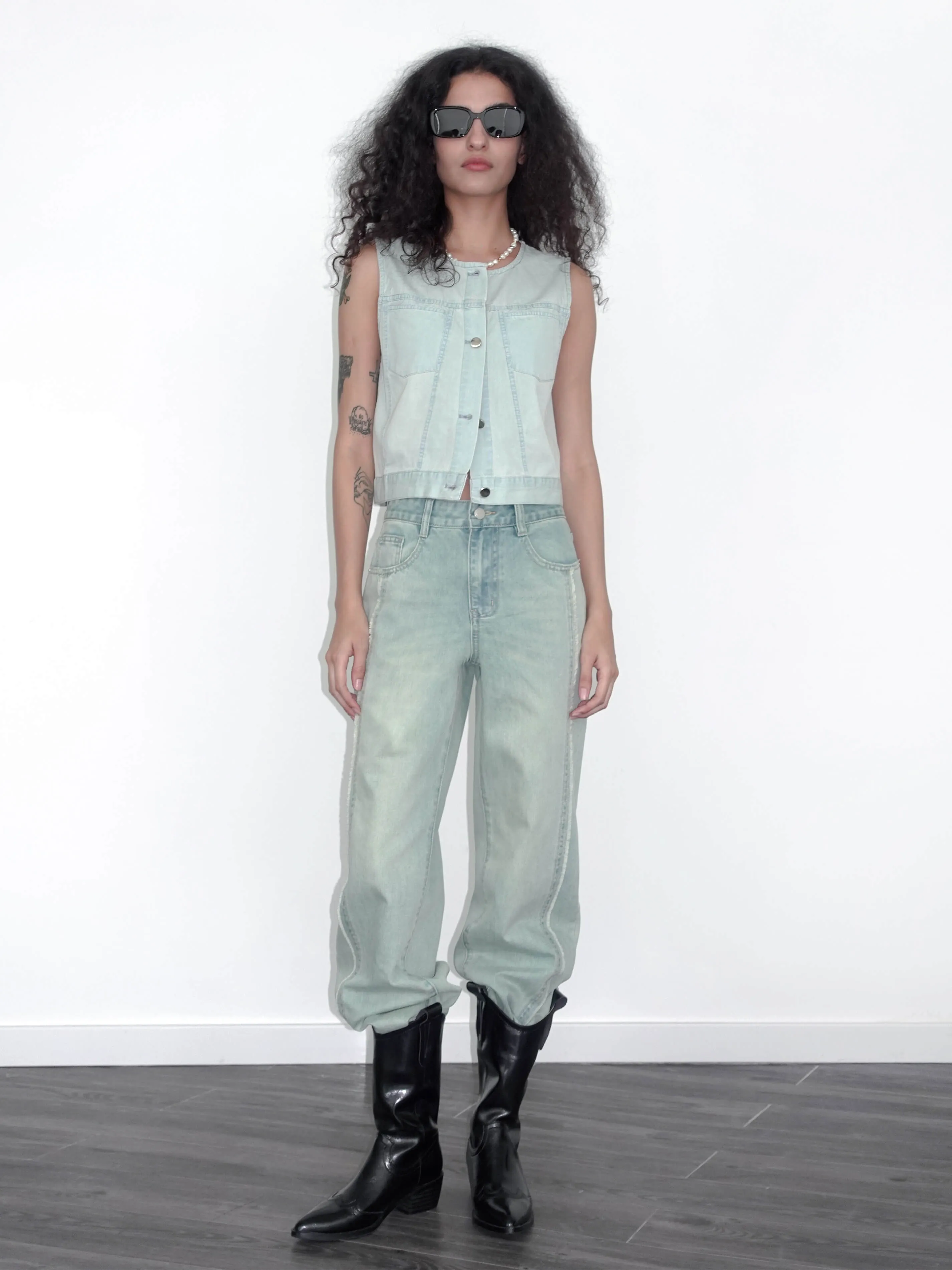 Classic Blue Denim Tank Top