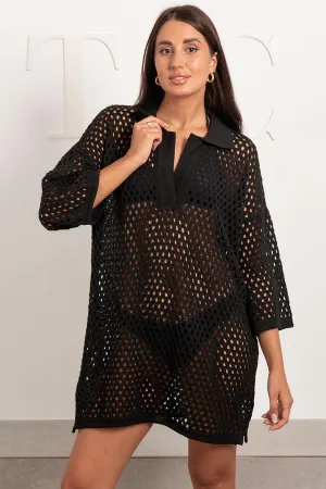 Crochet Half Sleeves Coverup - Mitcha Label