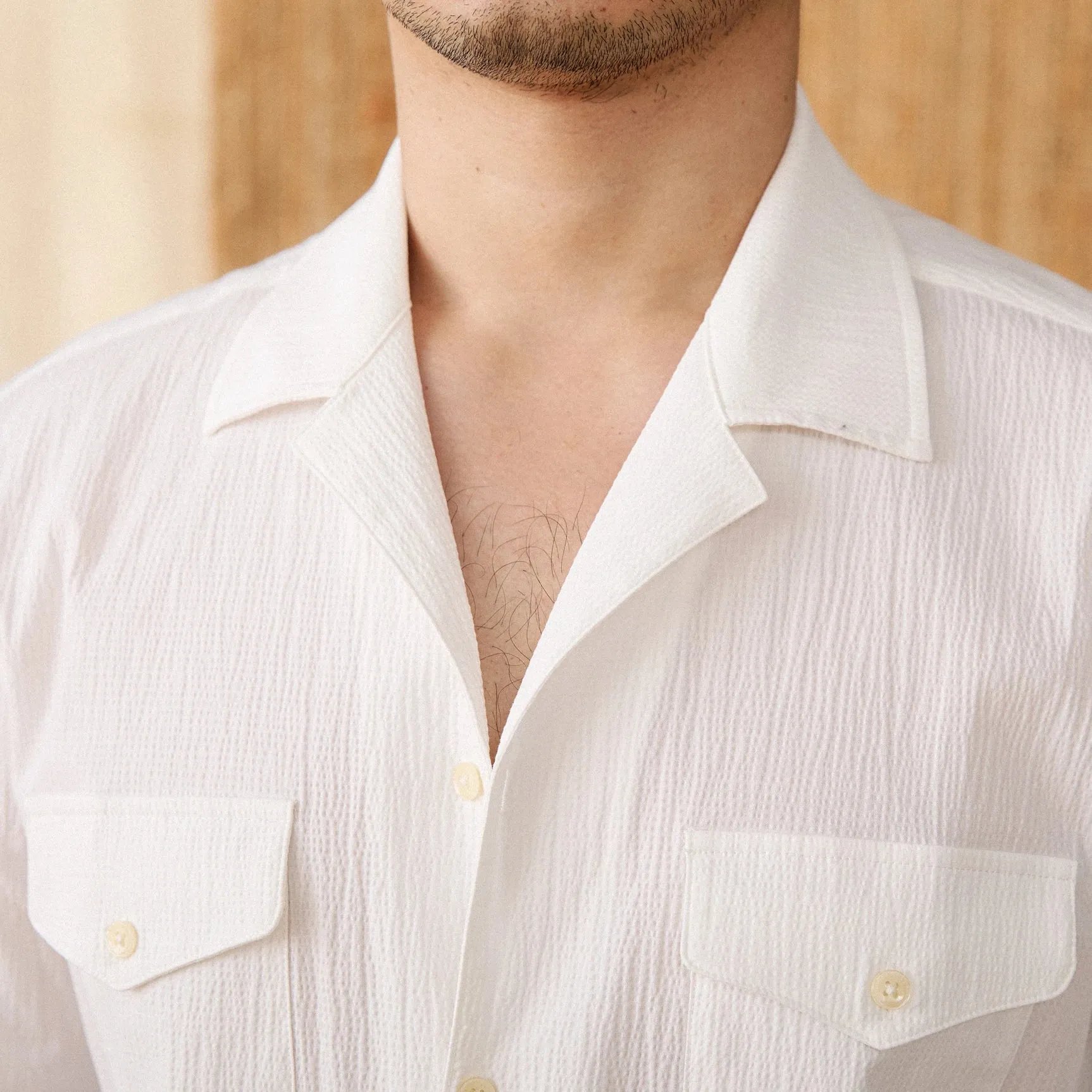 Cuban collar relaxed fit elegant shirt