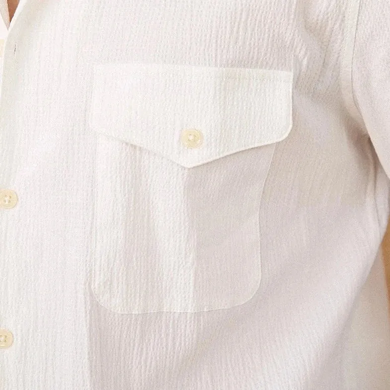 Cuban collar relaxed fit elegant shirt